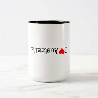 I Love Australia Zweifarbige Tasse