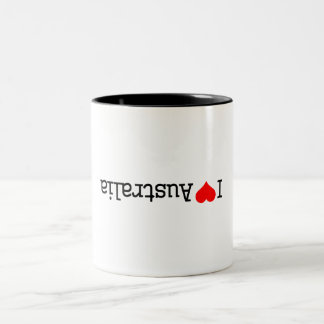 I Love Australia Zweifarbige Tasse
