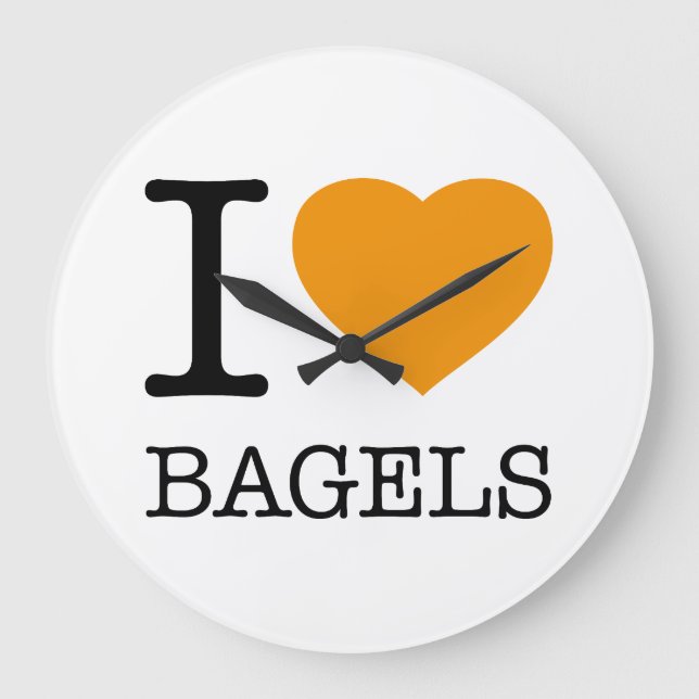 I LOVE BAGELS GROßE WANDUHR (Vorderseite)