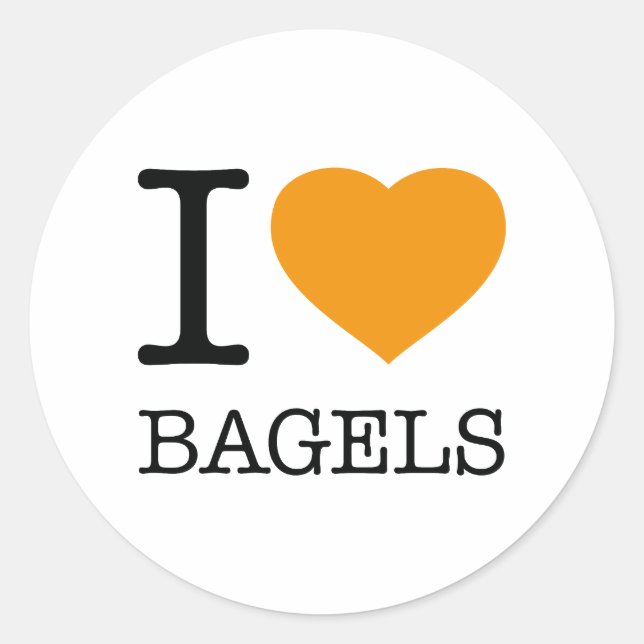 I LOVE BAGELS RUNDER AUFKLEBER (Vorderseite)