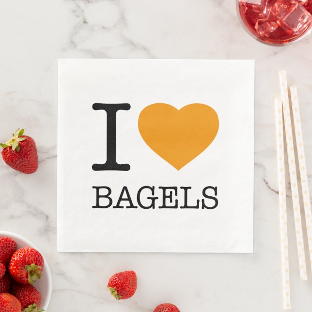 I LOVE BAGELS SERVIETTE (Beispiel)