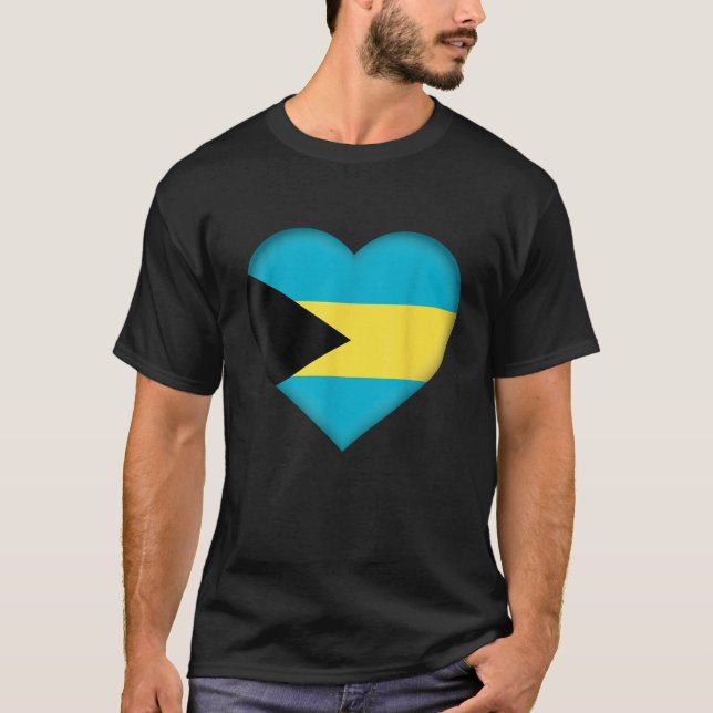 I Love Bahamas  Bahamian Flag Heart Outfit  T-Shirt (Vorderseite)