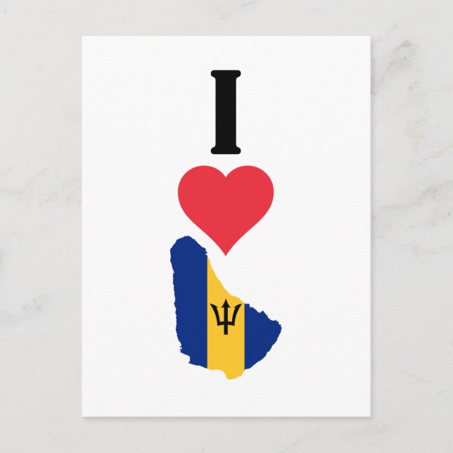I Love Barbados Vertical I Heart Country Flag Map Postkarte (Vorderseite)