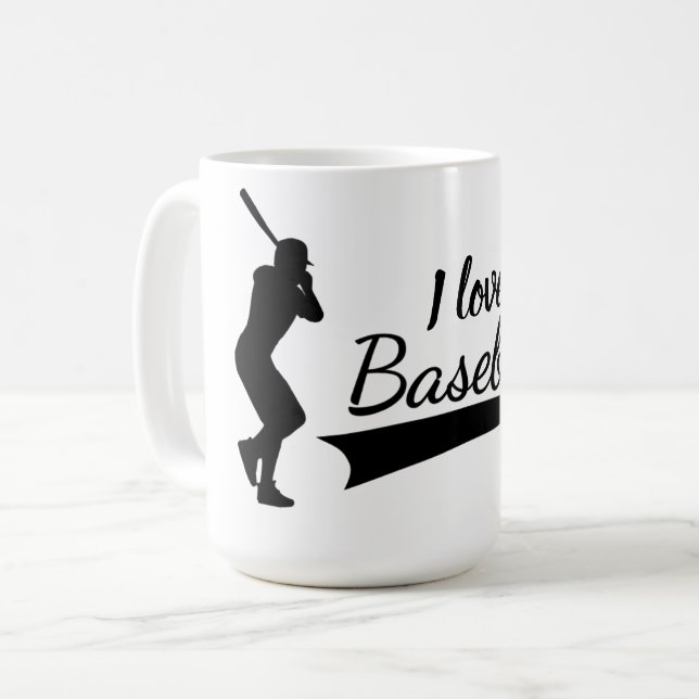 I love Baseball Kaffeetasse (Vorderseite Links)