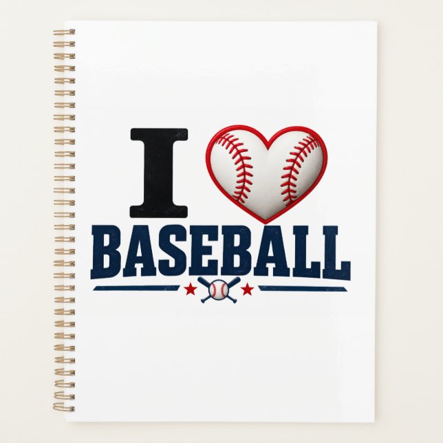 I Love Baseball Player & Team Planner Design Planer (Vorderseite)