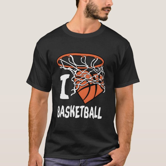 I Love Basketball Youth Basketball Hoop T-Shirt (Vorderseite)