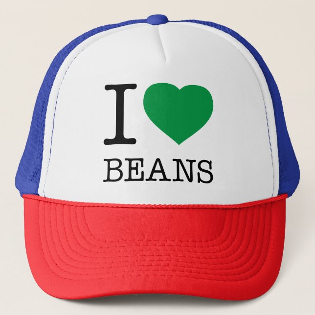 I LOVE BEANS TRUCKERKAPPE (Vorderseite)