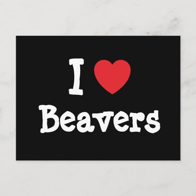 I love Beavers heart custom personalized Postkarte (Vorderseite)