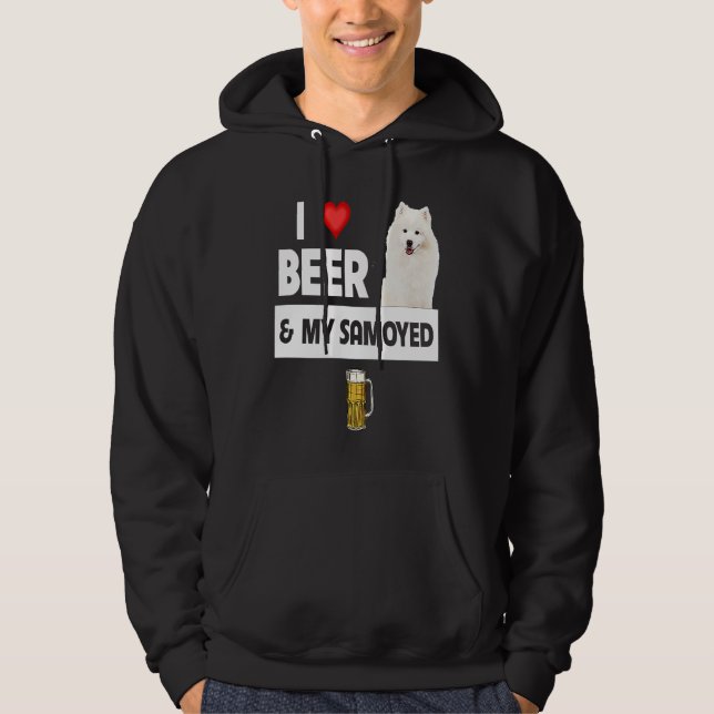 I Love Beer and My Samoyed Herding Paws Mom Dad Dr Hoodie (Vorderseite)
