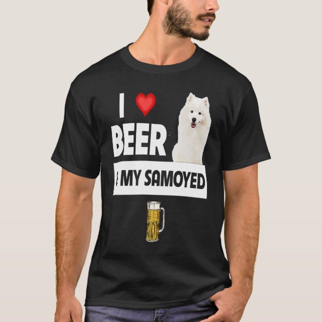 I Love Beer and My Samoyed Herding Paws Mom Dad Dr T-Shirt (Vorderseite)