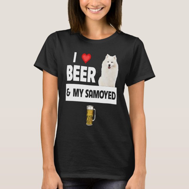 I Love Beer and My Samoyed Herding Paws Mom Dad Dr T-Shirt (Vorderseite)