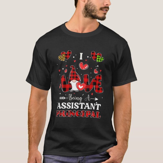 I Love Being A Assistant Principal Gnome Valentine T-Shirt (Vorderseite)