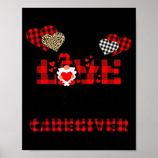 I Love Being A Caregiver Flannel Gift Valentine's  Poster (Vorne)
