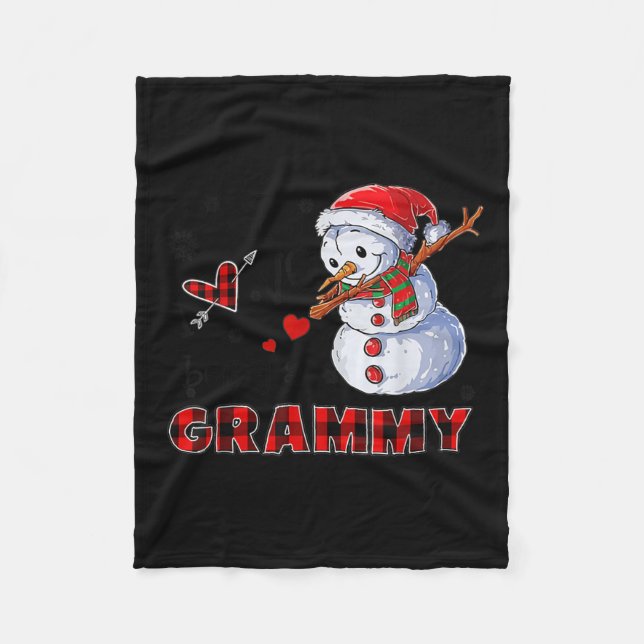 I Love Being A Grammy Snowman Dab Christmas 2020  Fleecedecke (Vorderseite)
