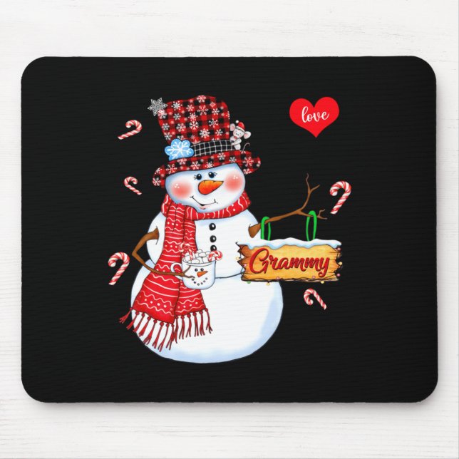 I Love Being A Grammy Snowman Xmas Happy New Merry Mousepad (Vorne)