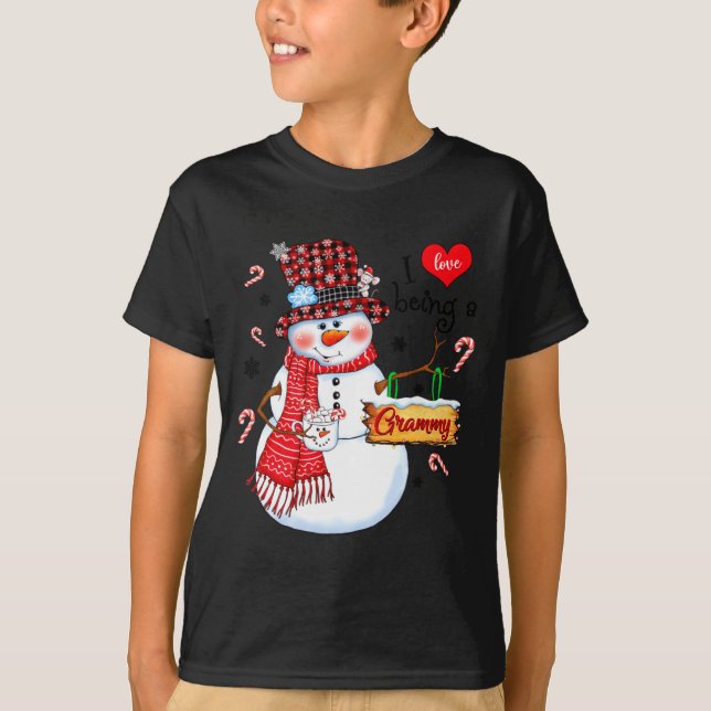 I Love Being A Grammy Snowman Xmas Happy New Merry T-Shirt (Vorderseite)