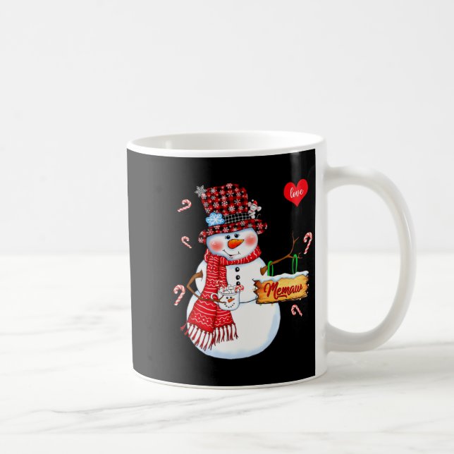 I Love Being A Memaw Snowman Xmas Happy New Merry  Kaffeetasse (Rechts)