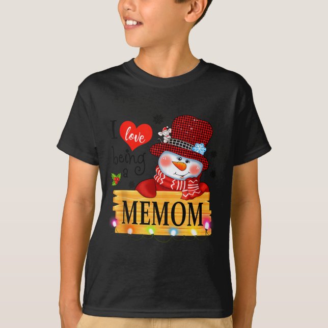 I Love Being A Memom Snowman Xmas Happy Family New T-Shirt (Vorderseite)
