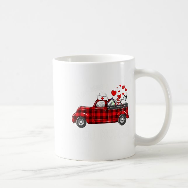I Love Being A Nicu Nurse Valentine Buffalo Plaid  Kaffeetasse (Rechts)
