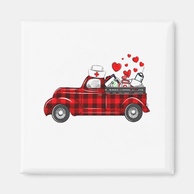 I Love Being A Nicu Nurse Valentine Buffalo Plaid  Magnet (Vorne)