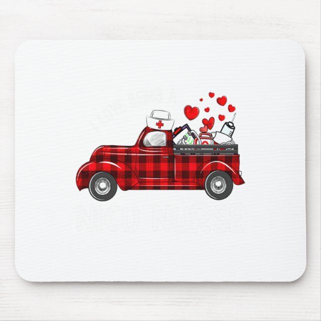 I Love Being A Nicu Nurse Valentine Buffalo Plaid  Mousepad (Vorne)