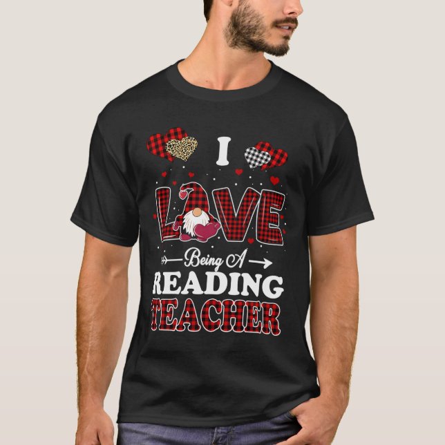 I Love Being A Reading Teacher Day Gnome T-Shirt (Vorderseite)