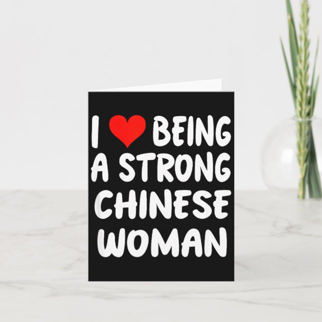 I Love Being A Strong Chinese Woman - Heart - Chin Karte (Vorderseite)