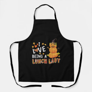 I Love Being Lunch Lady Halloween Pumpkin Anzug Schürze