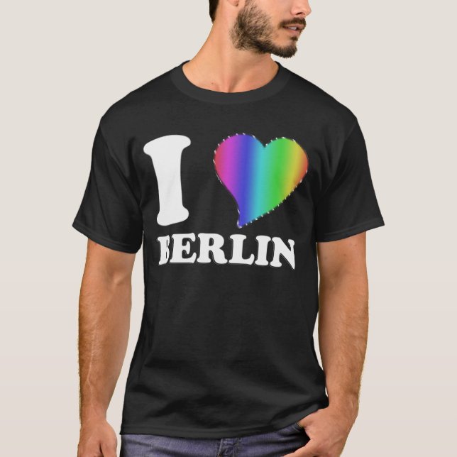 I LOVE BERLIN RAINBOW HEART 3D T-Shirt (Vorderseite)