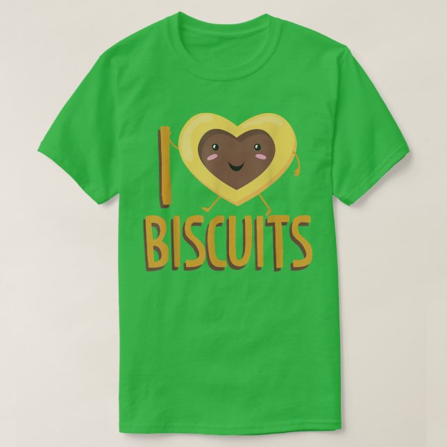 I Love Biscuits Baking Biscuits T-Shirt (Design vorne)