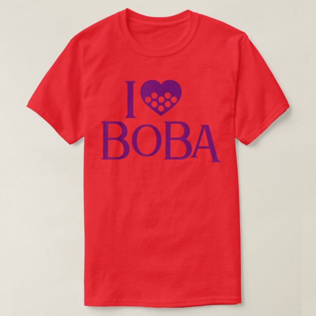 I Love Boba Tea Bubble Tea Drinkers Funny Cute Bob T-Shirt (Design vorne)