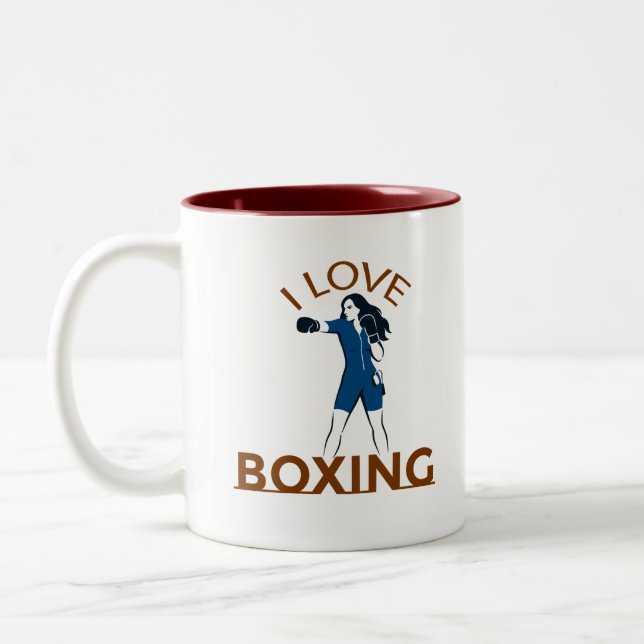 I Love Boxing  Zweifarbige Tasse (Links)