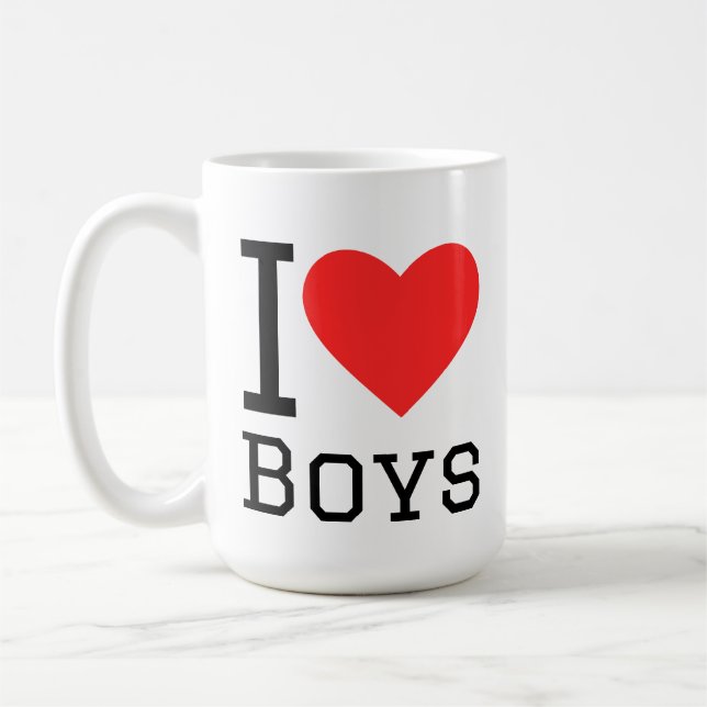 I love boys square sticker kaffeetasse (Links)
