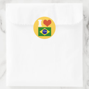 I love Brasilien Runder Aufkleber