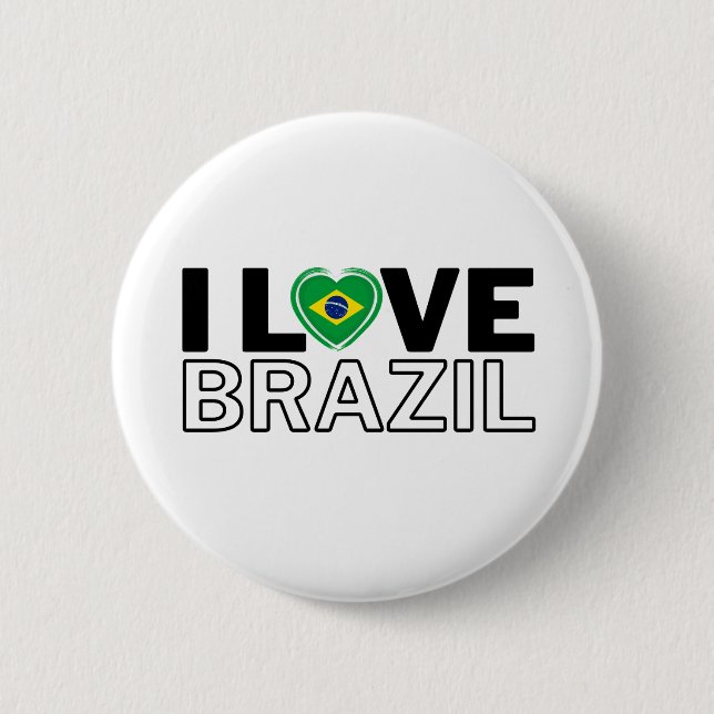I LOVE BRAZIL - For real Brazilians! Button (Vorderseite)