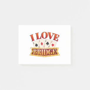 I Love Bridge Card Game Player Post-it Klebezettel