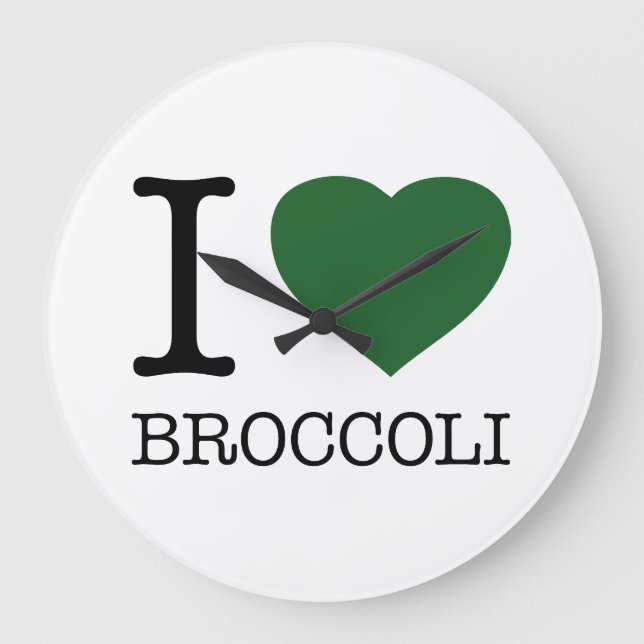 I LOVE BROCCOLI GROßE WANDUHR (Vorderseite)