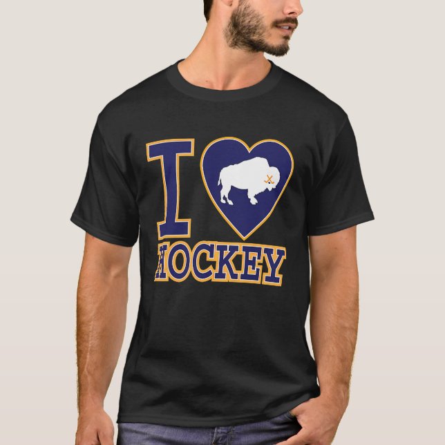 I LOVE BUFFALO HOCKEY  heart NY New York lovers fa T-Shirt (Vorderseite)