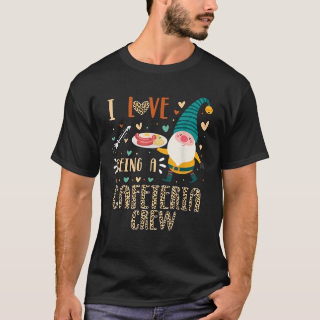I Love Cafeteria Crew Gnome Crew Matching Lunch La T-Shirt (Vorderseite)