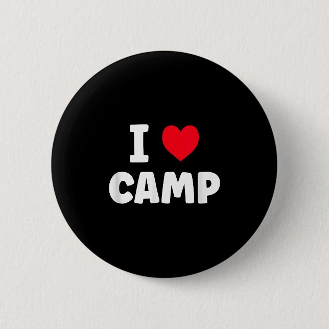 I Love Camp Summer Camp Glamping  Button (Vorderseite)