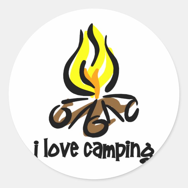 i love camping runder aufkleber (Vorderseite)