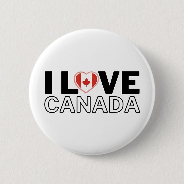 I LOVE CANADA - For real Canadians! Button (Vorderseite)