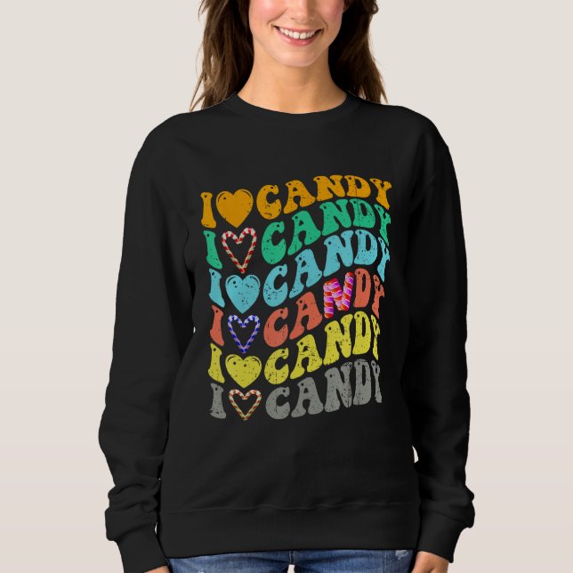 I love Candy Halloween Party Cute Trick or Treat Sweatshirt (Vorderseite)