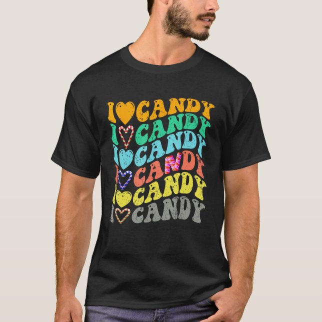 I love Candy Halloween Party Cute Trick or Treat T-Shirt (Vorderseite)