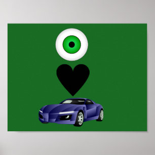 I love cars boy's poster