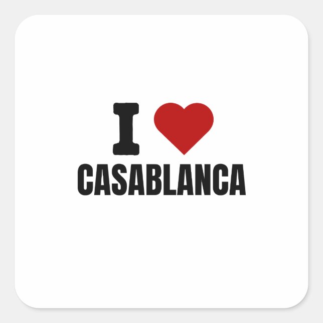 I love casablanca - I heart casablanca morocco Quadratischer Aufkleber (Vorderseite)