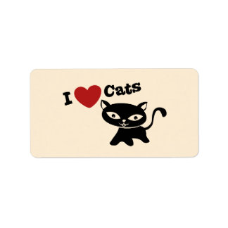 I Love Cat Adressaufkleber