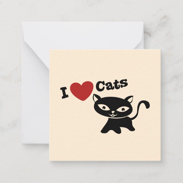 I Love Cat Mitteilungskarte (Vorderseite)