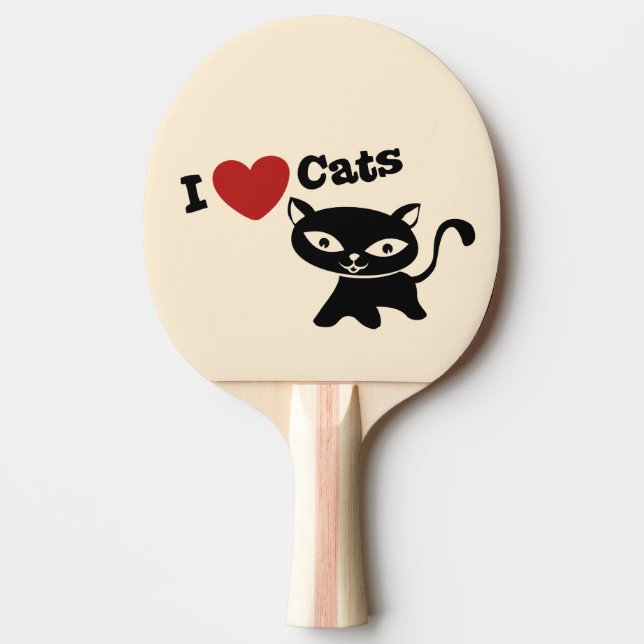 I Love Cat Tischtennis Schläger (Vorderseite)