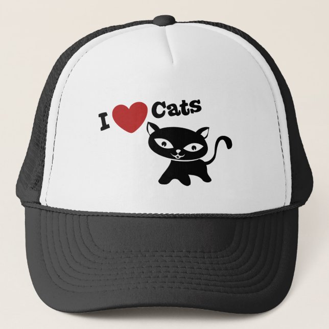 I Love Cat Truckerkappe (Vorderseite)